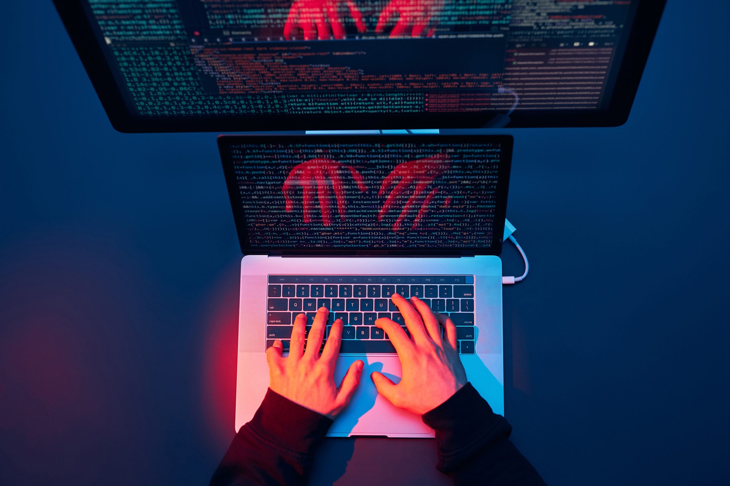 Person trying to bypass cybersecurity system